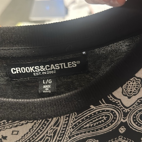 EUC: Crooks & Castles Medusa Casual Comfort t Shirt Size Large Black White - Picture 3 of 4